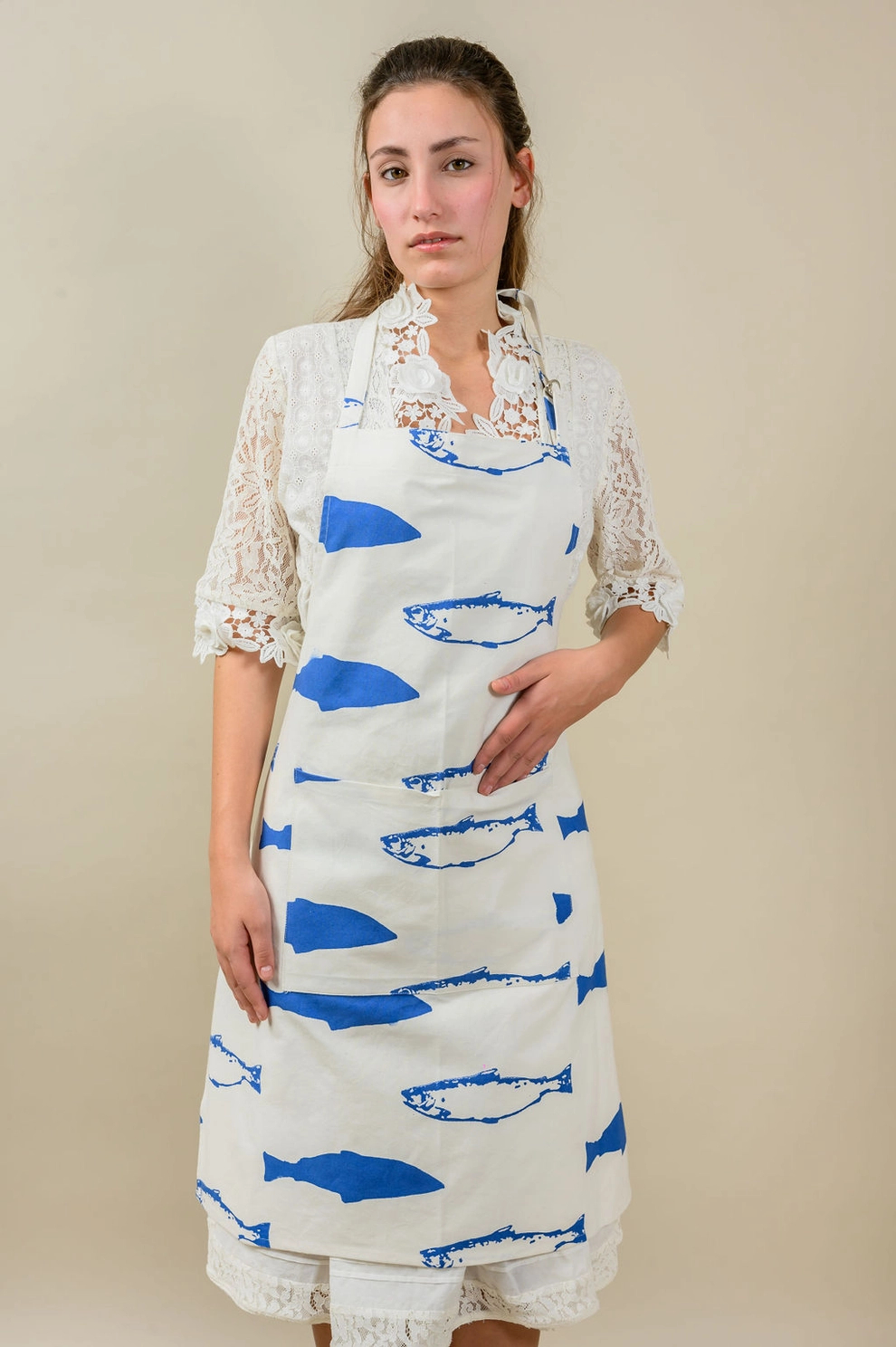 Tablier Poissons Bleus