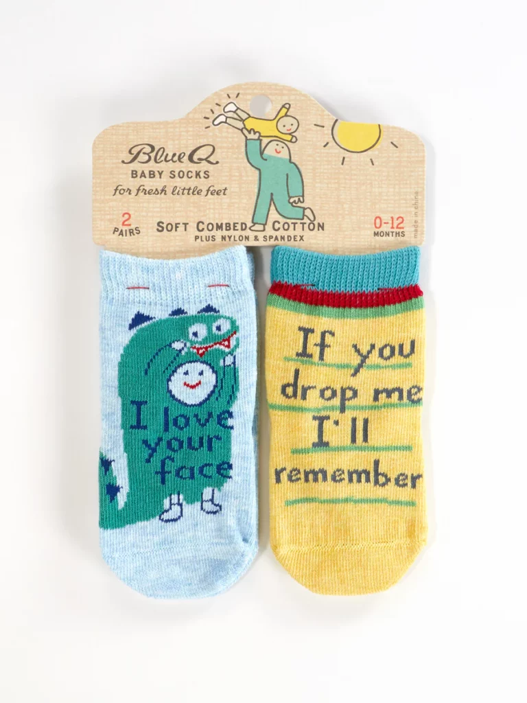 2 paires Baby Socks - Love your face + If you drop me